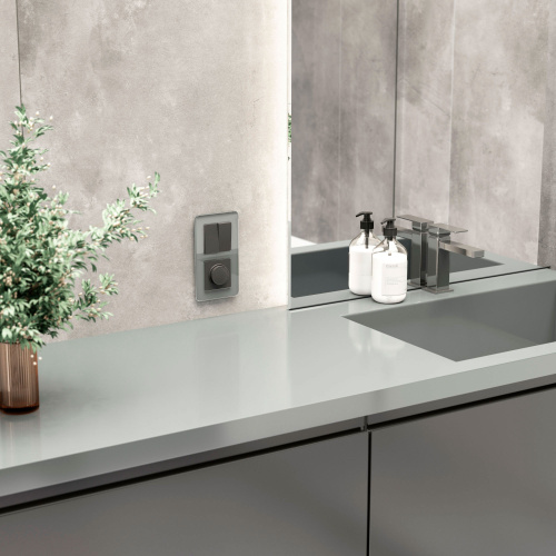 Рамка из стекла на 2 поста Elite графит W0022440 фото 4 Рамка из стекла на 2 поста Elite графит W0022440 фото 4