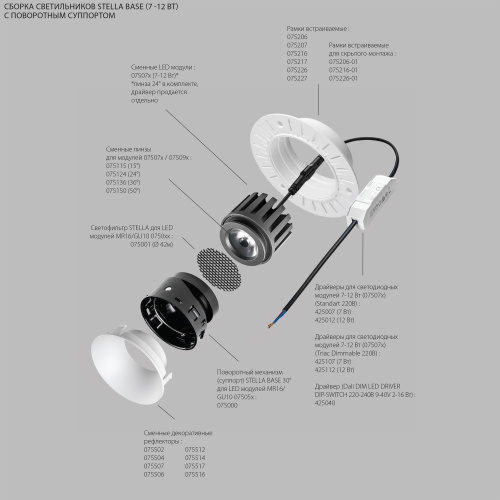 075072 Светодиодный модуль STELLA BASE MR16 LED 7W/12W 861/1476LM 15/24/36/50G СЕРЫЙ 2700K фото 10 075072 Светодиодный модуль STELLA BASE MR16 LED 7W/12W 861/1476LM 15/24/36/50G СЕРЫЙ 2700K фото 10
