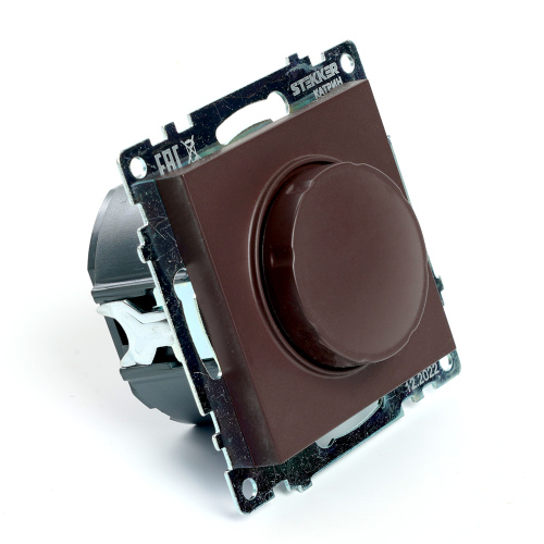 Выключатель диммирующий TRIAC(механизм), STEKKER GLS10-7106-04, 250V, 500W, серия Катрин, шоколад фото 3