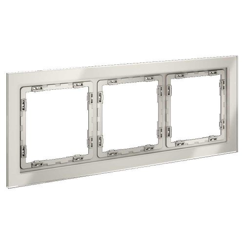 Рамка стеклянная Voltum S70 на 3 поста, (кашемир, стекло) VLS110303 Рамка стеклянная Voltum S70 на 3 поста, (кашемир, стекло) VLS110303