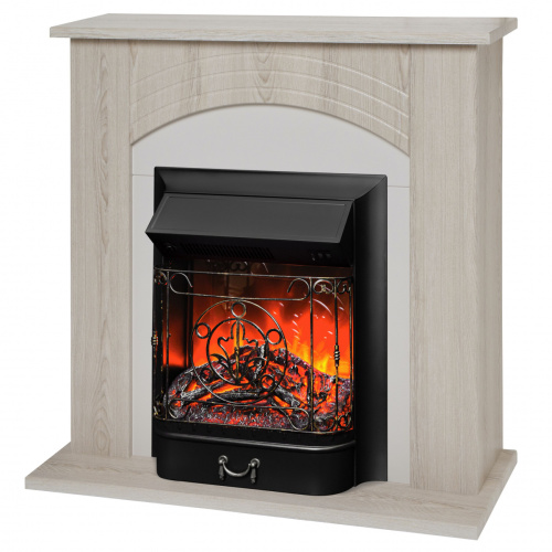 Электрокамин RealFlame Hanna STD LO светлый дуб с очагом Majestic Lux Black Электрокамин RealFlame Hanna STD LO светлый дуб с очагом Majestic Lux Black