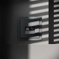 Розетка телевизионная встраиваемая S70 TV+RJ45 кат. 6, (графит) Voltum VLS060707