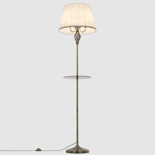 Citilux Вена CL402930T Торшер бронза со столиком и белым абажуром фото 2