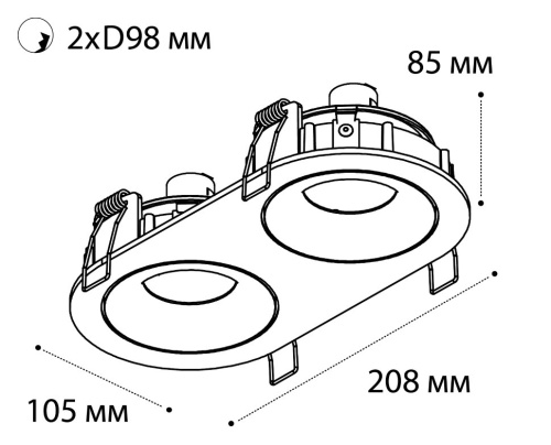 DE-2002 white светильник встраиваемый поворотный фото 3 DE-2002 white светильник встраиваемый поворотный фото 3