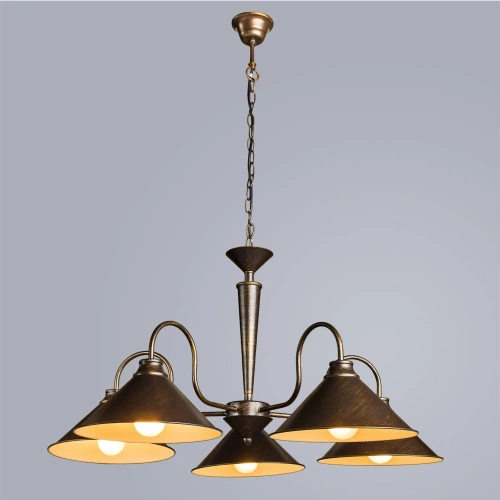 Подвесная люстра Arte Lamp BEVEL A9330LM-5BR фото 2 Подвесная люстра Arte Lamp BEVEL A9330LM-5BR фото 2