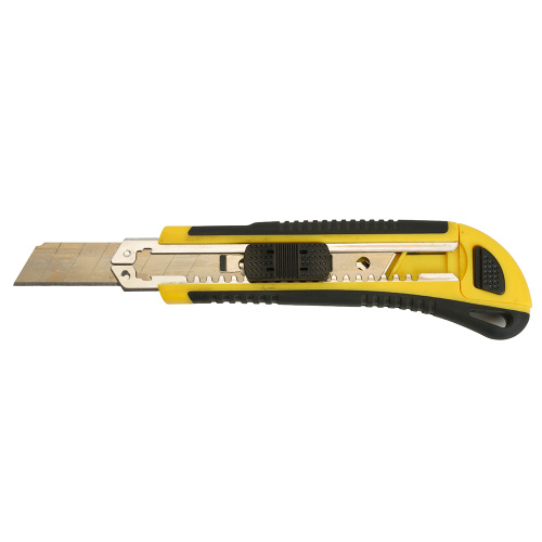 KMU-1 Нож строительно-монтажный Stekker, серии KMU с сегмент.лезвием (5 дополнительных),18 мм, желтый/черный фото 7