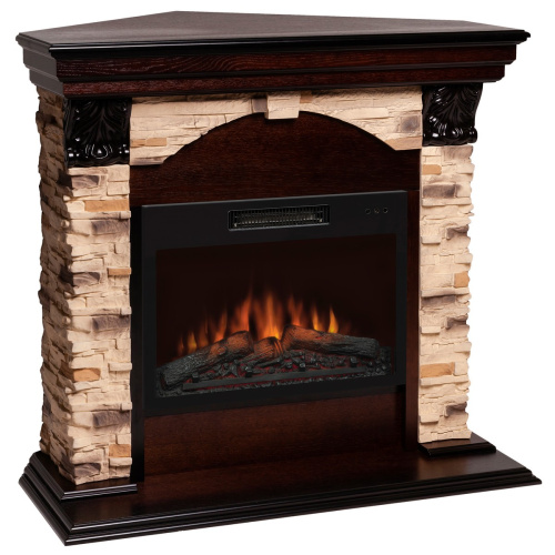 Каминокомплект DUBLIN CORNER ROCK/ДУБЛИН УГЛ. РОК Античный дуб с очагом Электроочаг KENDAL/КЕНДАЛ 24 фото 2