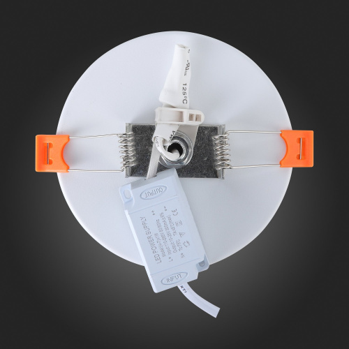 ST104.502.06 Светильник встраиваемый Белый LED 1*6W 3000K 468Lm Ra>80 120° IP20 D110xH20 170-240V Встраиваемые светильники фото 3