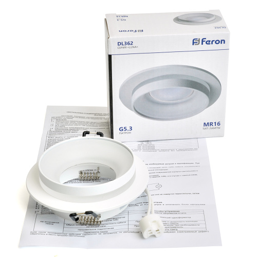 Светильник встраиваемый Feron DL362 LUNA  потолочный MR16 G5.3 белый фото 12