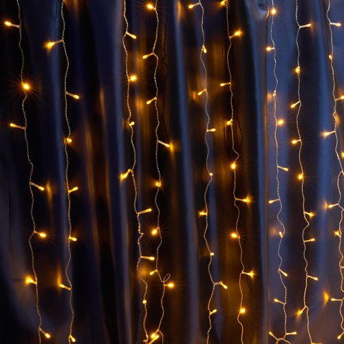 Светодиодная гирлянда Feron CL21 занавес 3*2м  + 3м желтый статичная, c питанием от сети 230V, белый шнур