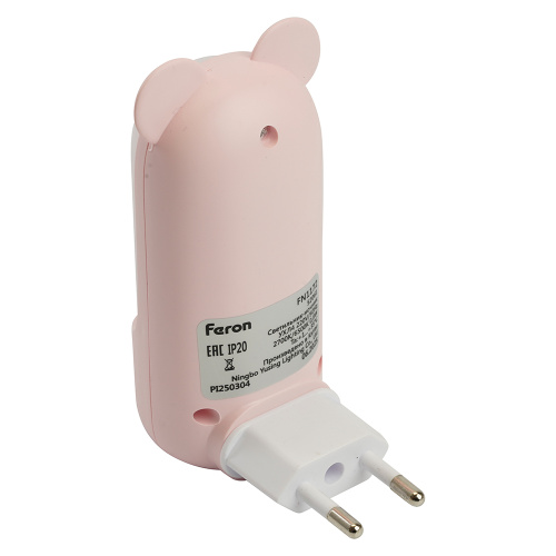 Светильник ночник Feron FN1172 0,8W 220V, розовый фото 4 Светильник ночник Feron FN1172 0,8W 220V, розовый фото 4