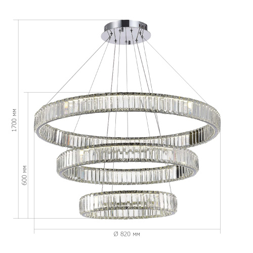 SL1622.103.03 Люстра подвесная ST-Luce Хром/Прозрачный LED 1*122W 4000K TIVOLI фото 3