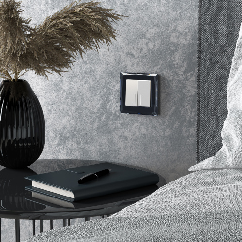 Выключатель двухклавишный с подсветкой (белый матовый) W1120161 фото 3 Выключатель двухклавишный с подсветкой (белый матовый) W1120161 фото 3