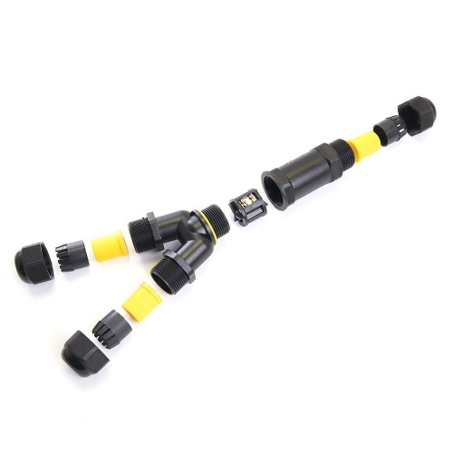 Соединитель-коннектор для проводов LD529, 3-контактный, водонепроницаемый (клемма 3pin), черный фото 2