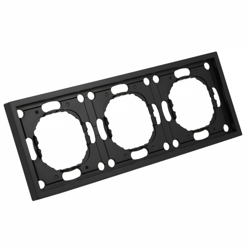 Рамка STEKKER, PFR00-5003-05 3-местная, серия Эмили, черный уголь, soft touch фото 3