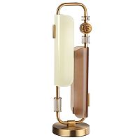5467/10TL MODERN ODL_EX26 049 белый/коричневый/античная бронза/металл/стекло/декор металл Настольная лампа LED 10W (5W*2) 2700K LION