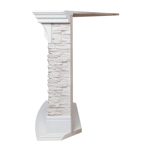 Каминокомплект ATHENA CORNER/АТЛАНТА УГЛ. GR Белый с очагом Электроочаг SPARTA 25.5 фото 4