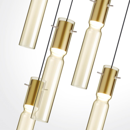 5058/25LA PENDANT ODL24 385 золотой/янтарный/металл/стекло Люстра каскадная LED 5*5W 3000K SCROW фото 3