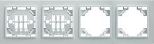 Рамка 4-местная горизонтальная STEKKER, PPFR00-9004-01, серия Эрна, белый