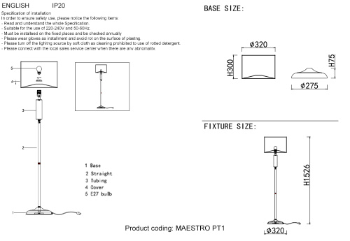 Торшеры Crystal Lux MAESTRO PT1 CHROME фото 2 Торшеры Crystal Lux MAESTRO PT1 CHROME фото 2