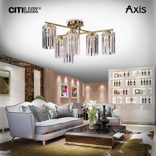 Citilux AXIS CL313263 Люстра хрустальная потолочная Бронза фото 2 Citilux AXIS CL313263 Люстра хрустальная потолочная Бронза фото 2
