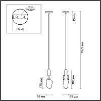 6695/5L MIDCENT ODL24 239 Подвесной светильник брашир. черный/металл/стекло IP20 LED 5W 200Лм 3000K LIA