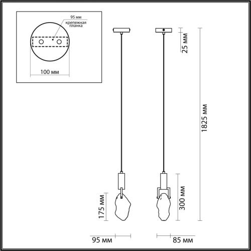 6695/5L MIDCENT ODL24 239 Подвесной светильник брашир. черный/металл/стекло IP20 LED 5W 200Лм 3000K LIA 6695/5L MIDCENT ODL24 239 Подвесной светильник брашир. черный/металл/стекло IP20 LED 5W 200Лм 3000K LIA