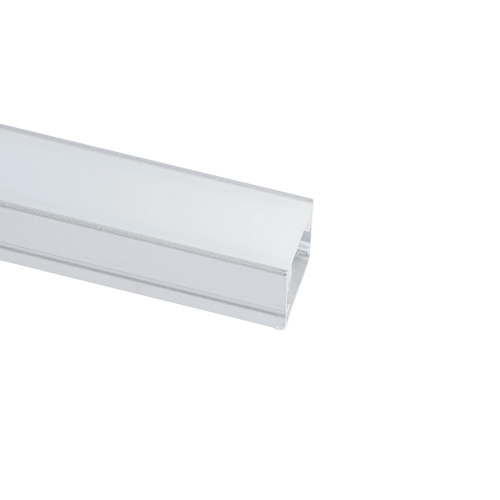 Профиль алюминиевый накладной, 10х10мм, серебро, CAB243 (в комплекте с матовым экраном, 2 заглушками, 4 крепежами) FERON фото 10