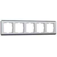 Рамка из поликарбоната на 5 постов Stream серебряный W0052106