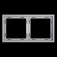 Рамка пластиковая S70 на 2 поста, (серый) Voltum VLS100216