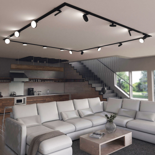 Трековый светодиодный светильник для однофазного шинопровода Pila Черный 12W 4200K 85078/01 фото 5