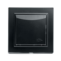 Розетка 1-местная c/з с крышкой STEKKER, PST16-9012-03, 250В, 16А, с защитной шторкой, серия Эрна, черный