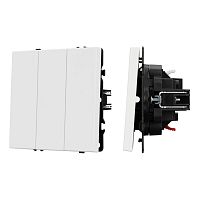 Механизм выключателя трехклавишный непроходной SWT-NOBE-MK03-SFPL-WH (230V, 10A) Arlight 061801