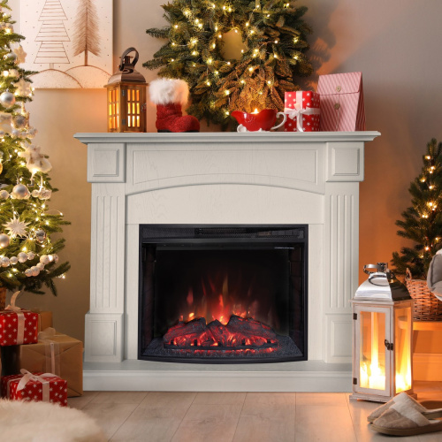 Каминокомплект CAROLINA/БОСТОН Бьянко с очагом Электроочаг EVRIKA 25.5 фото 3