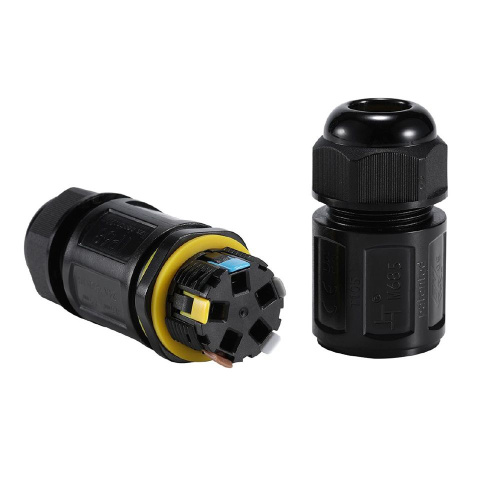 Соединитель-коннектор 5-контактный LD546 с рычажной клеммой, с пружинным контактом, водонепроницаемый, черный фото 2