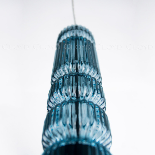 Подвесной светильник Cloyd HOW P1 / выс. 39 см - черный - синее стекло (арт.11604) фото 5