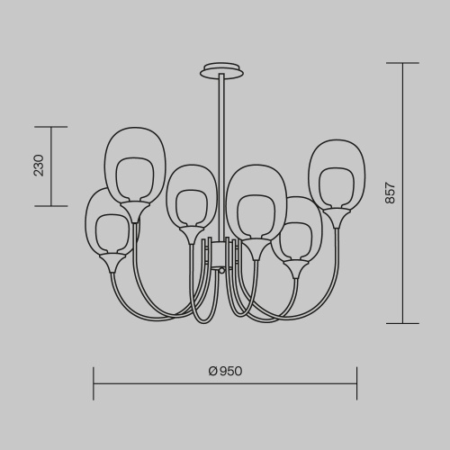Подвесной светильник Maytoni MOD016PL-06BS фото 4