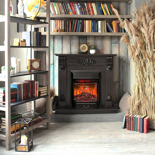 Каминокомплект OTTAWA/ПРАГА Венге с очагом Электроочаг MAJESTIC LUX RC/МАДЖЕСТИК С ПУЛЬТОМ фото 3