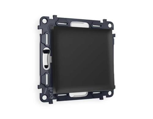 Комплект механизма 1-кл перекрестного выключателя AMBRELLA VOLT ALFA Черный матовый QUANT (AP8010, VM112) MA801030