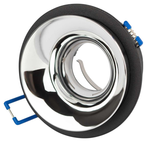 Светильник встраиваемый декоративный ЭРА KL103 BK/CH под лампу MR16 GU5.3 черный/хром Б0056355 фото 3