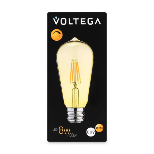 Лампа светодиодная филаментная Voltega 271 E27 8W 2700K желтая 8514 фото 4