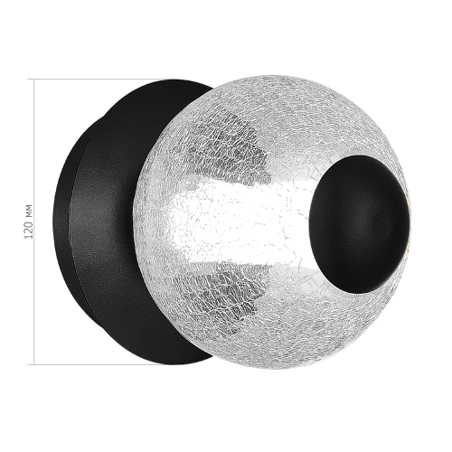 SL6120.401.01 Светильник настенный ST-Luce Черный/Прозрачное кракелированное стекло LED 1*8,5W 3000K PEEK фото 2