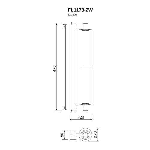 Бра Instante Chrome FL1178-2W фото 4