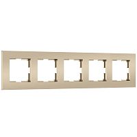 W0052911/ Рамка на 5 постов Slab (шампань софт) W0052911