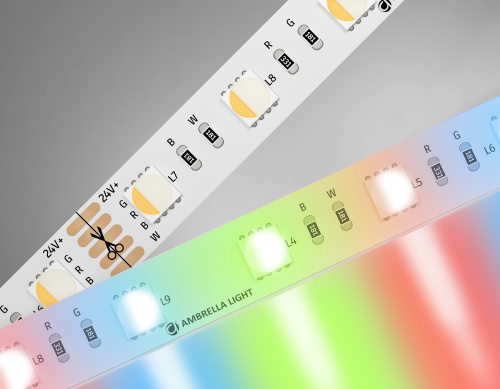 Светодиодная лента 24В 5050 60Led 10Вт/м Цветная RGB+W 6500K IP20 5м Светодиодная лента 24В 5050 60Led 10Вт/м Цветная RGB+W 6500K IP20 5м