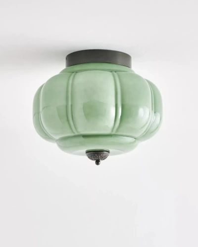 Чёрный светильник "Элаиза" с зелёным плафоном Чёрный светильник "Элаиза" с зелёным плафоном