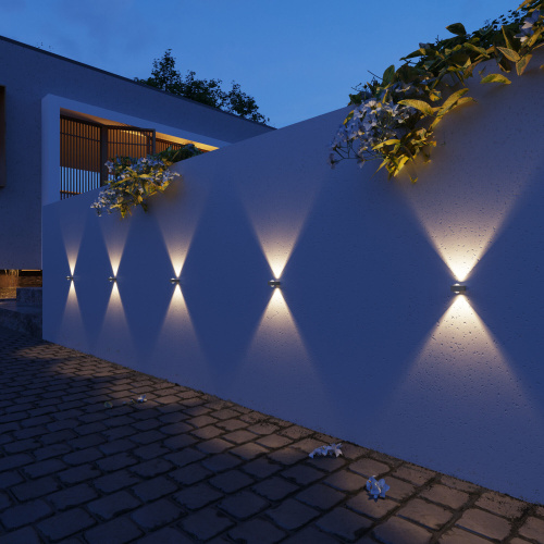 Уличный настенный светильник со светодиодами Lenses серый 35191/W фото 2