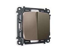 Комплект механизма 2-кл проходного выключателя AMBRELLA VOLT OMEGA Темная бронза матовый QUANT (OP6330, VM120) MO633020