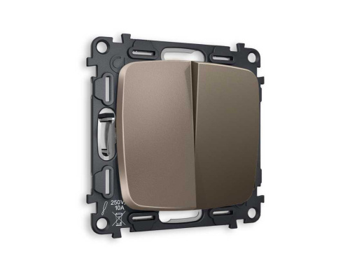 Комплект механизма 2-кл проходного выключателя AMBRELLA VOLT OMEGA Темная бронза матовый QUANT (OP6330, VM120) MO633020