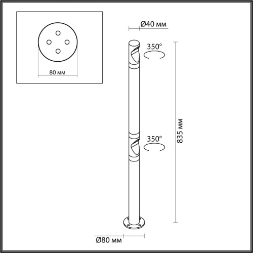 7021/6FL NATURE ODL25 675 Уличный светильник поворотный на 350° IP65 LED 6W 3000K 60° AC110-240V BAMBOO фото 4 7021/6FL NATURE ODL25 675 Уличный светильник поворотный на 350° IP65 LED 6W 3000K 60° AC110-240V BAMBOO фото 4